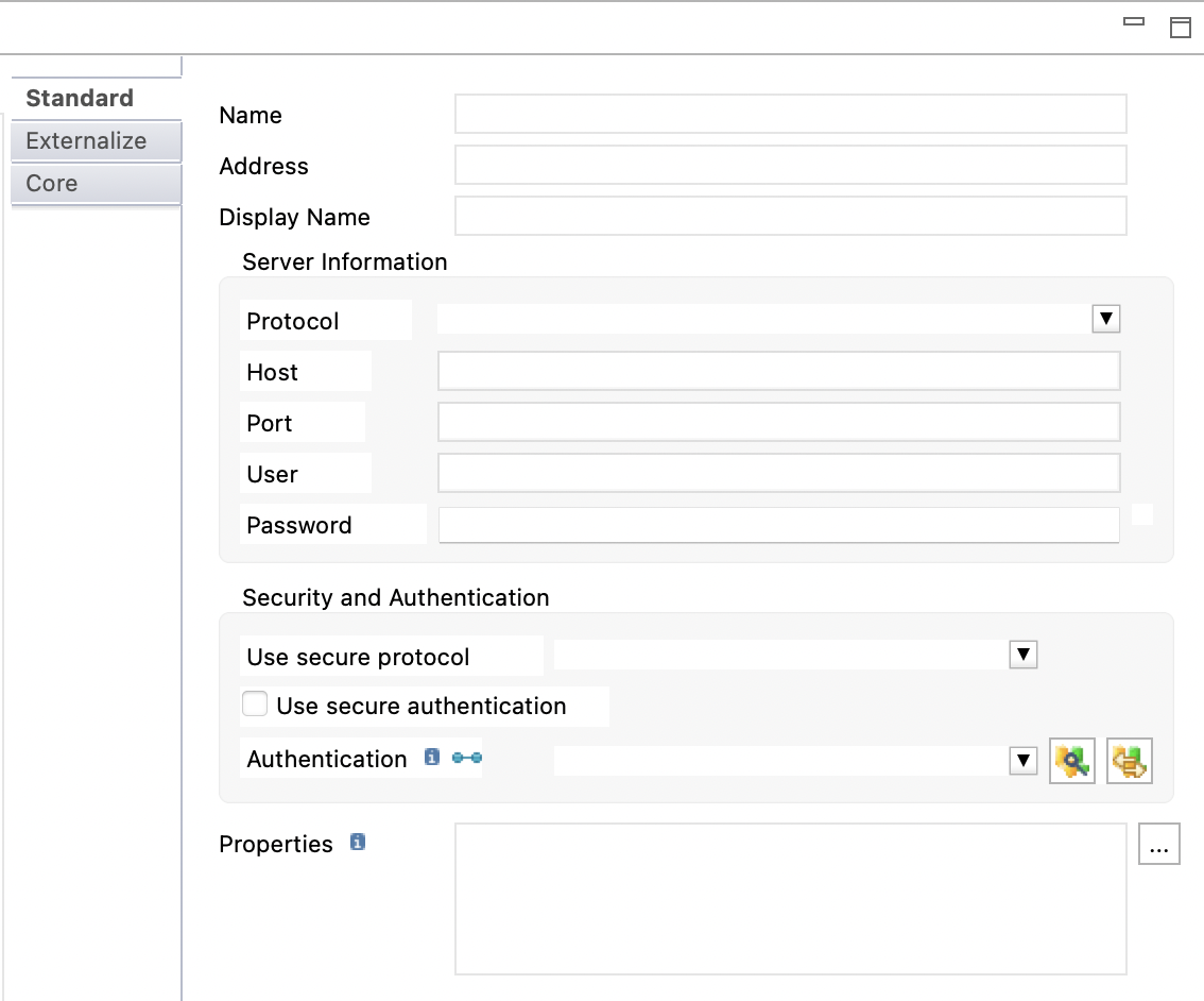 getting started incoming account properties