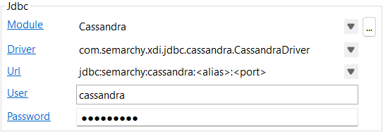 Cassandra metadata properties showing the newer driver
