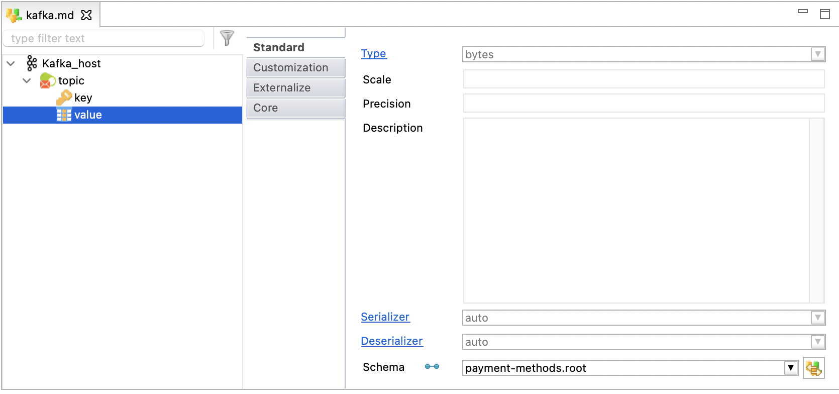 getting started kafka structured value