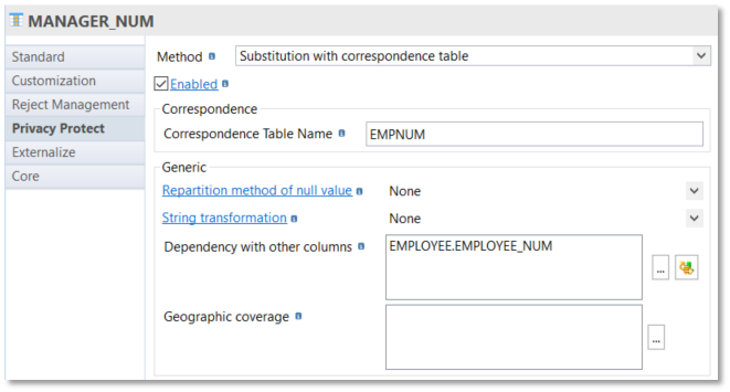 correspondence table example b