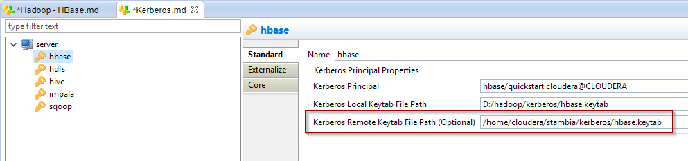 importtsv tool kerberos additional setting