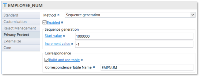 correspondence table example a