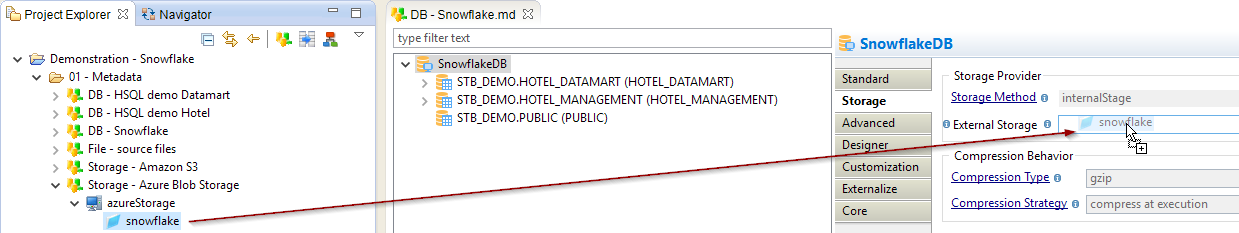 getting started snowflake metadata storage external