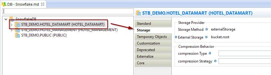 getting started snowflake metadata storage override