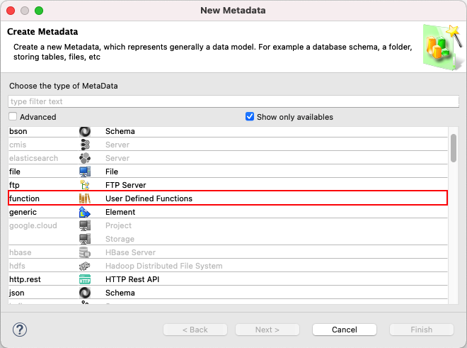 metadata creation wizard