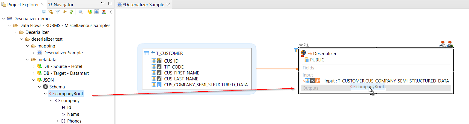 deserializer output