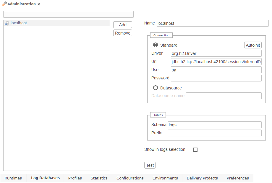 ana parameters log database