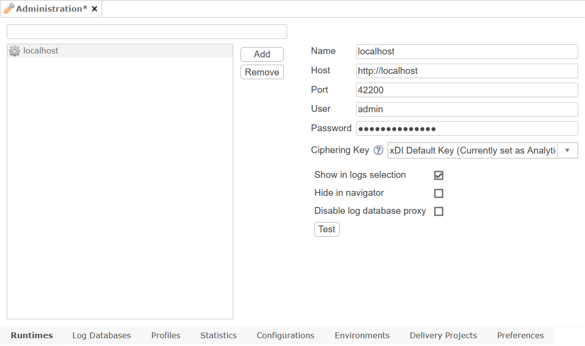 ana parameters runtime