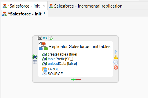 Screenshot of the Salesforce replicator tool in a process