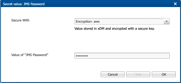 Application Builder: Secret encrypted using a KMS