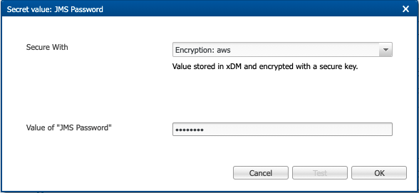 Application Builder: Secret encrypted using a KMS