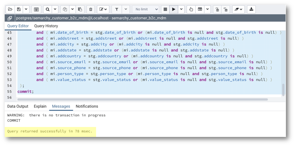 Load data via the SQL API