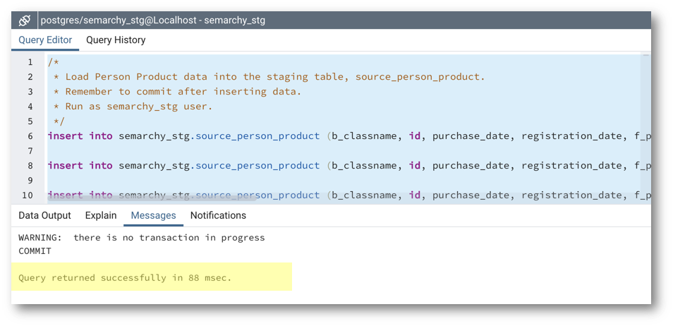 Load Data via the SQL API