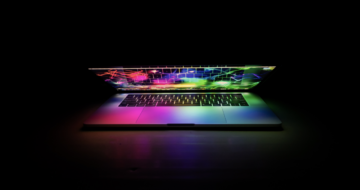rainbow laptop black